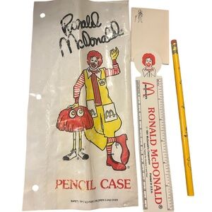 McDonald's Yellow and Red Pencil Case Set